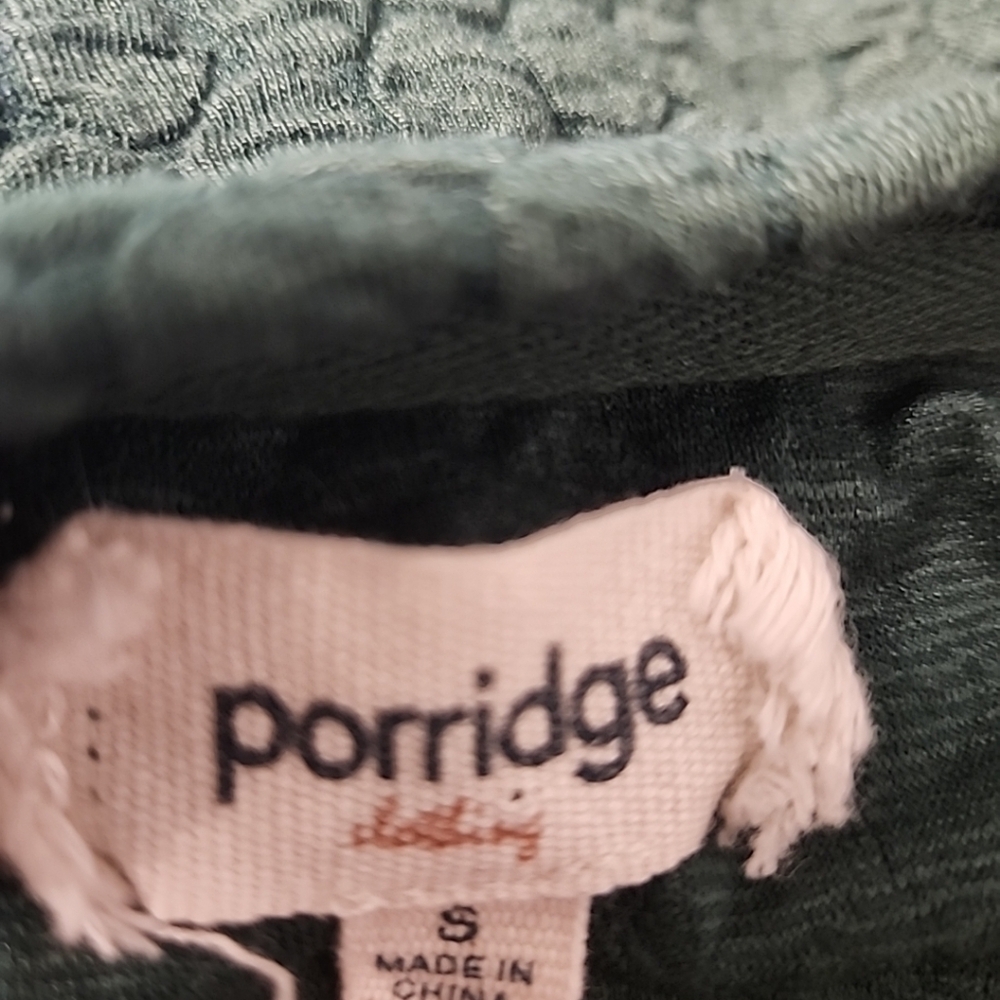 Porridge by Anthropologie Textured Sweatshirt Green Floral Women's Size Small - Picture 7 of 10